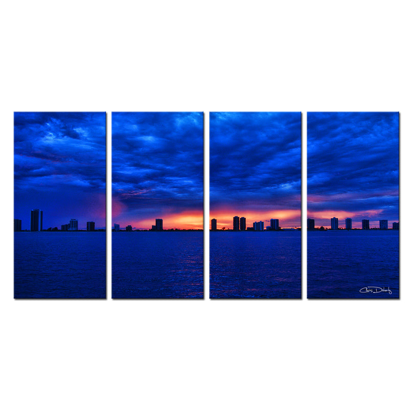 'Singer Skyline' 4-Piece Wrapped Canvas Wall Art Set - Ready2HangArt