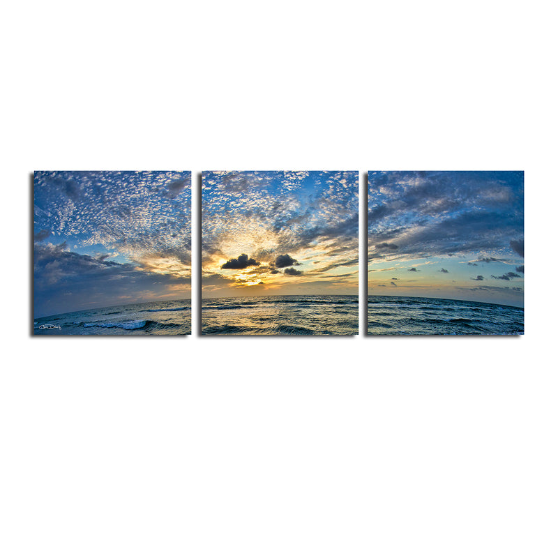'Ocean' 3-Piece Wrapped Canvas Wall Art Set
