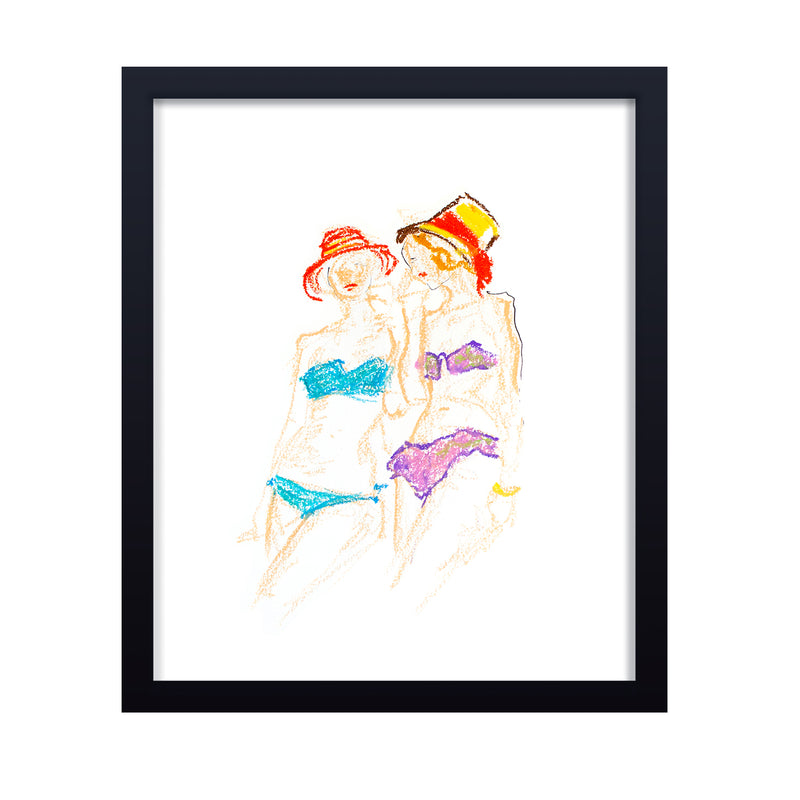 'Bathing Beauties' Framed Print Wall Art