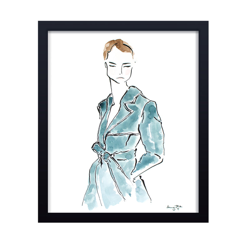'Blue Trench' Framed Print Wall Art
