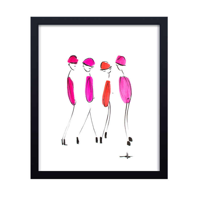 'Four In Fuchsia' Framed Print Wall Art