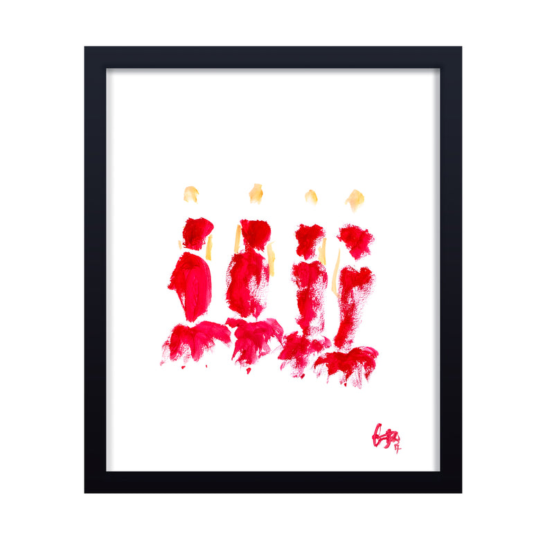 'Red Tulle' Framed Print Wall Art