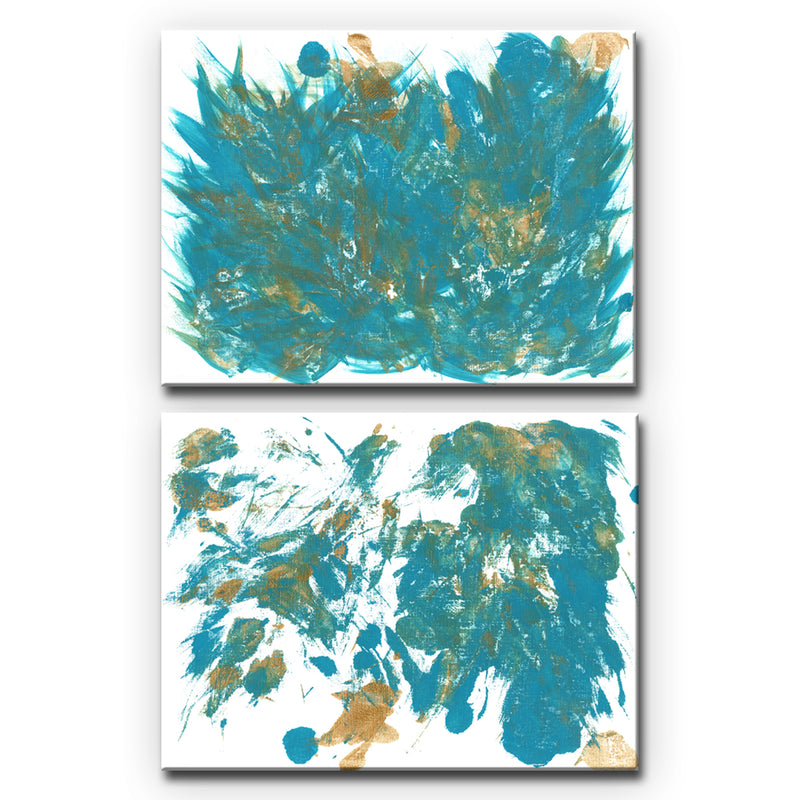 Feathers I/II' Wrapped Canvas Wall Art Set