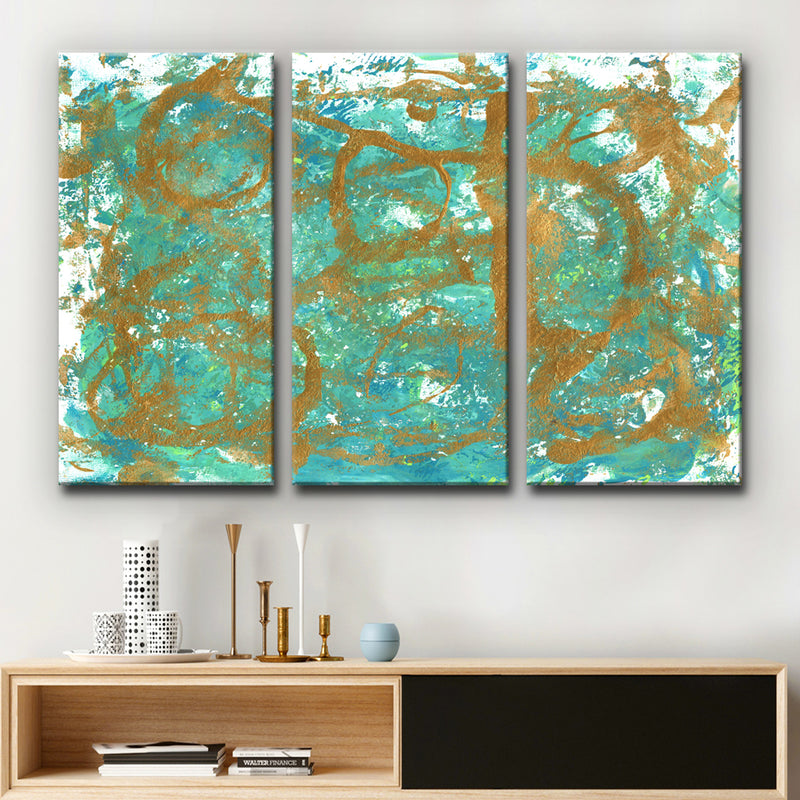 Golden Sea' Wrapped Canvas Wall Art Set