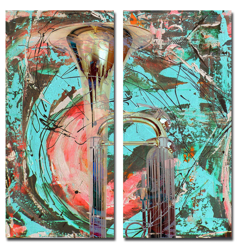 The Color of Jazz XIV' 2 Piece Wrapped Canvas Wall Art Set