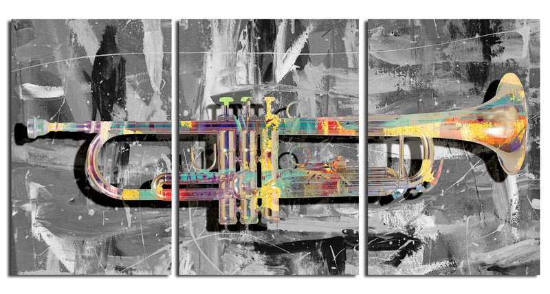 The Color of Jazz XV' 3 Piece Wrapped Canvas Wall Art Set