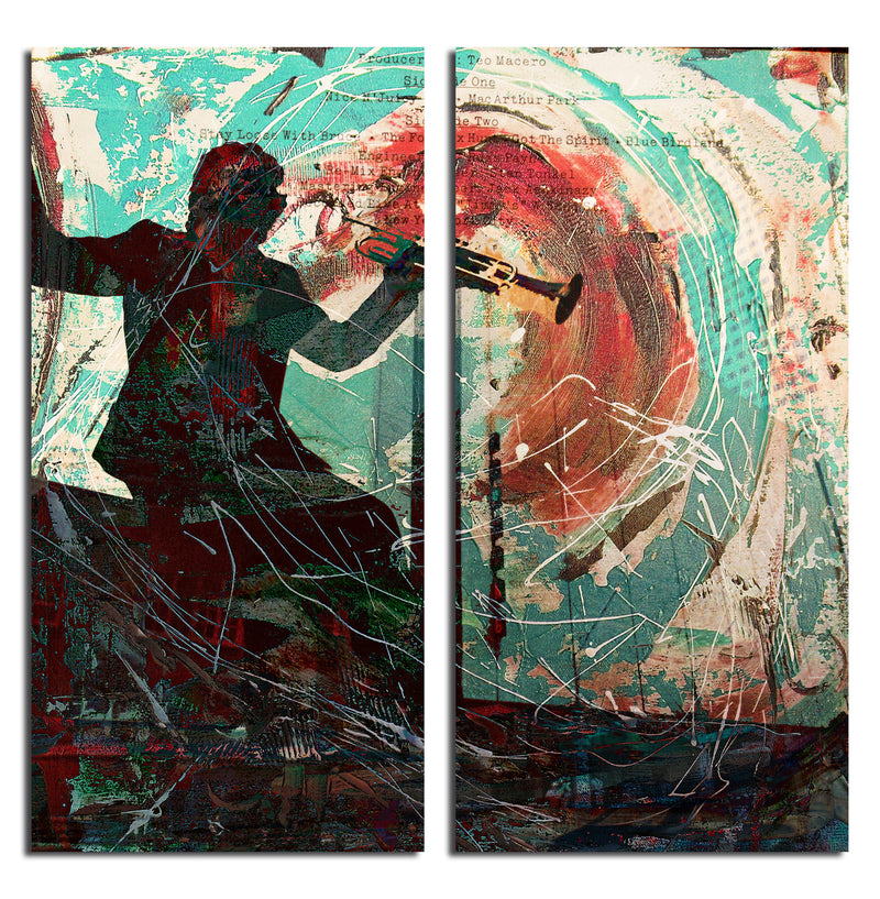 The Color of Jazz XVII' 2 Piece Wrapped Canvas Wall Art Set