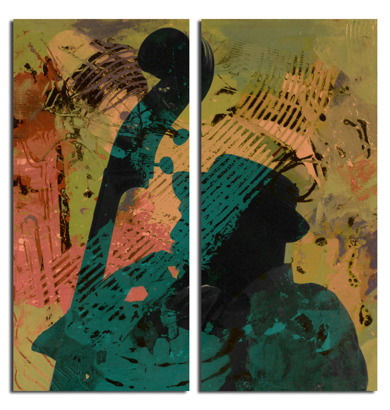 The Color of Jazz XXI' 2 Piece Wrapped Canvas Wall Art Set