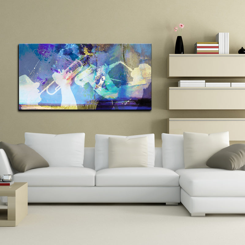 Trumpet and Sax' Wrapped Canvas Wall Art