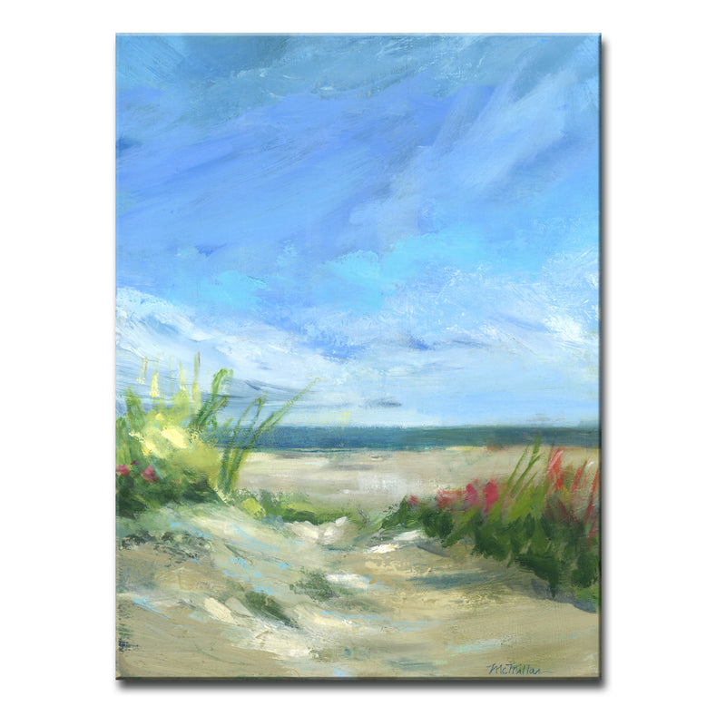 'Flowers & Seagrass' Wrapped Canvas Wall Art