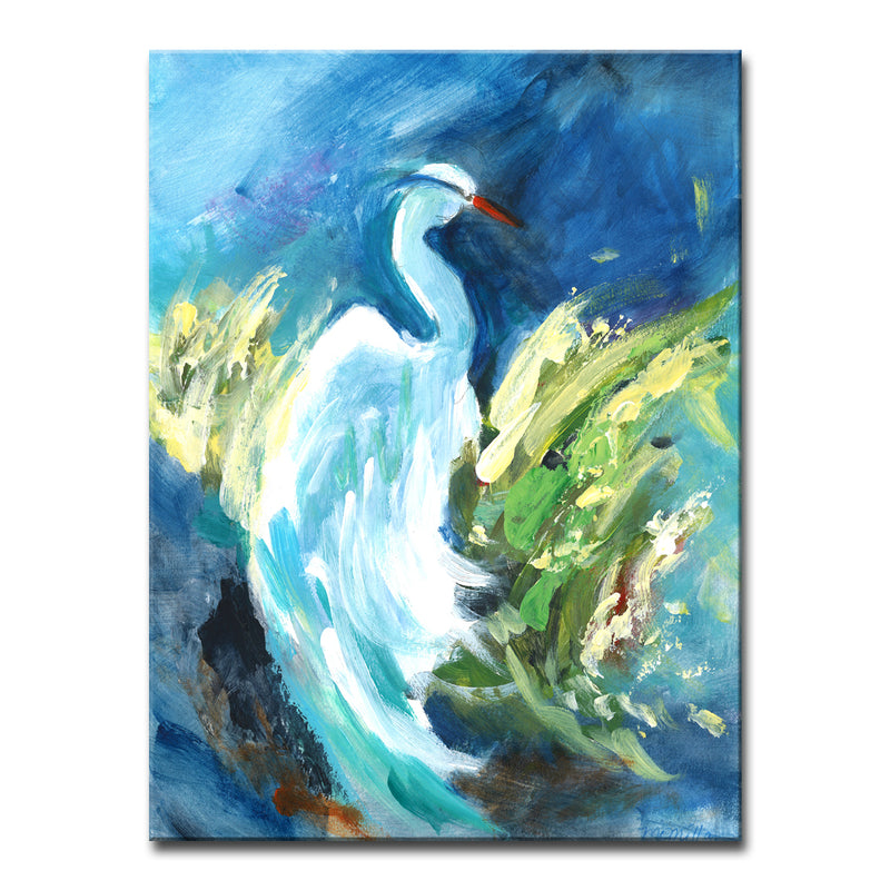 'Heron in Color' Wrapped Canvas Wall Art