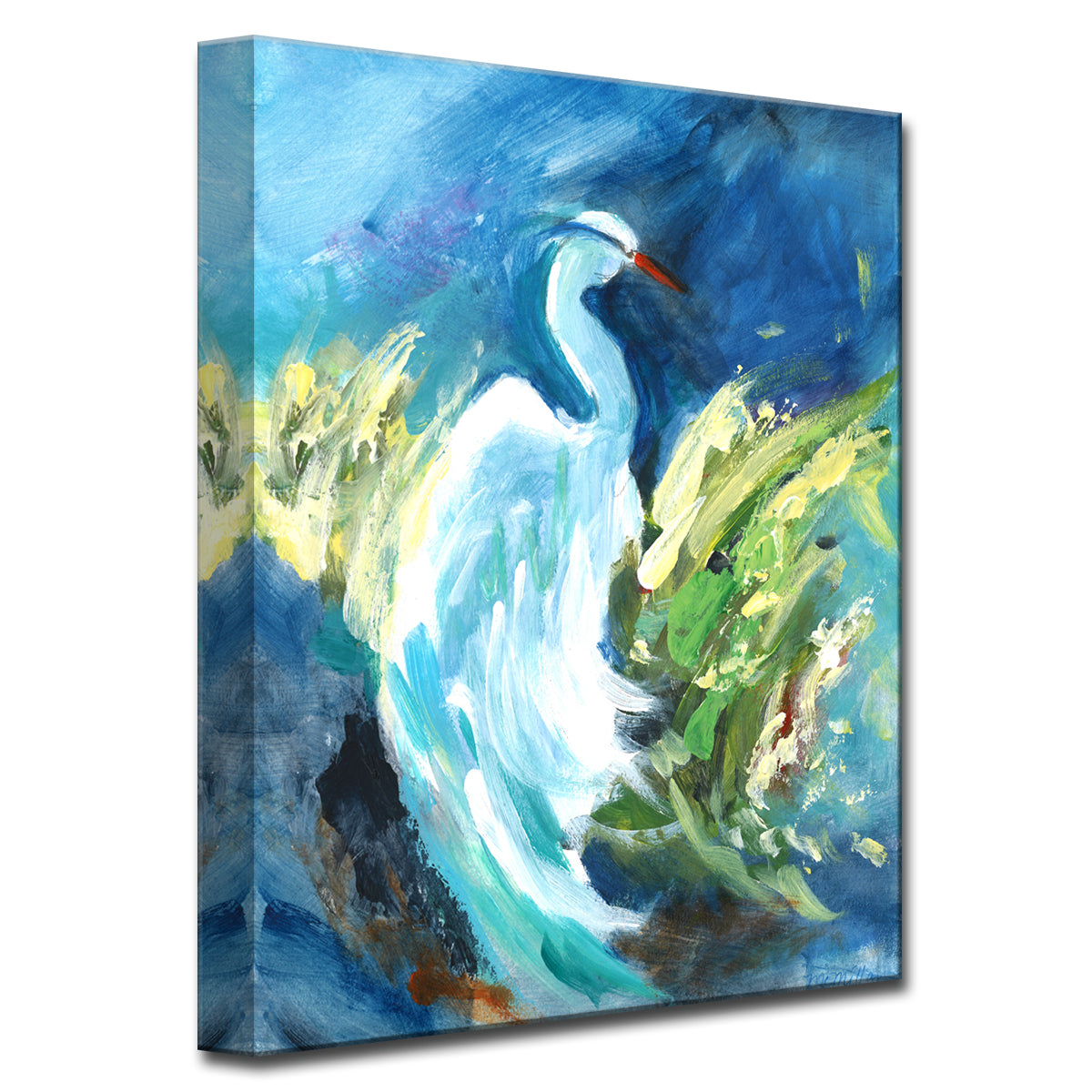 Heron in Color' Coastal Abstract Wrapped Canvas Wall Art – Ready2HangArt