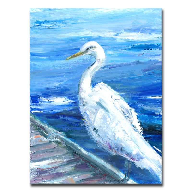 'Heron on Deck' Wrapped Canvas Wall Art