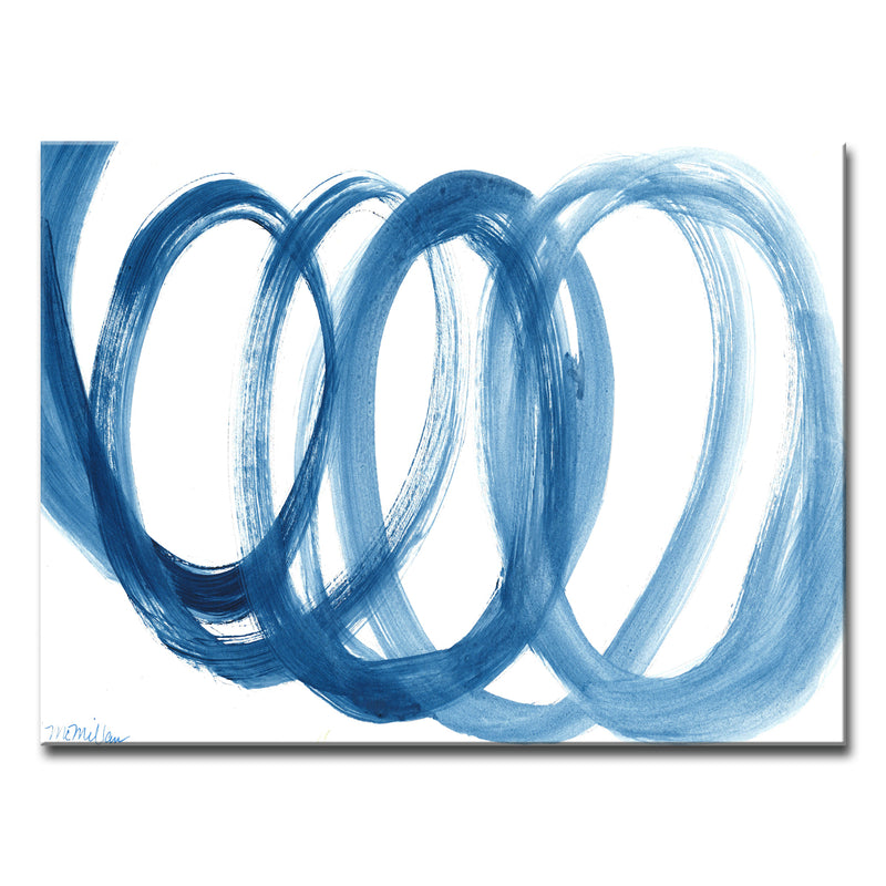 'Loopy Blue' Wrapped Canvas Wall Art