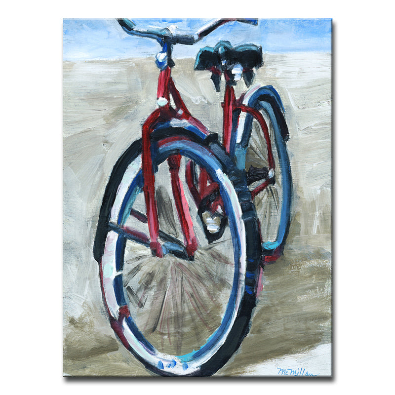 'Red Bike' Wrapped Canvas Wall Art