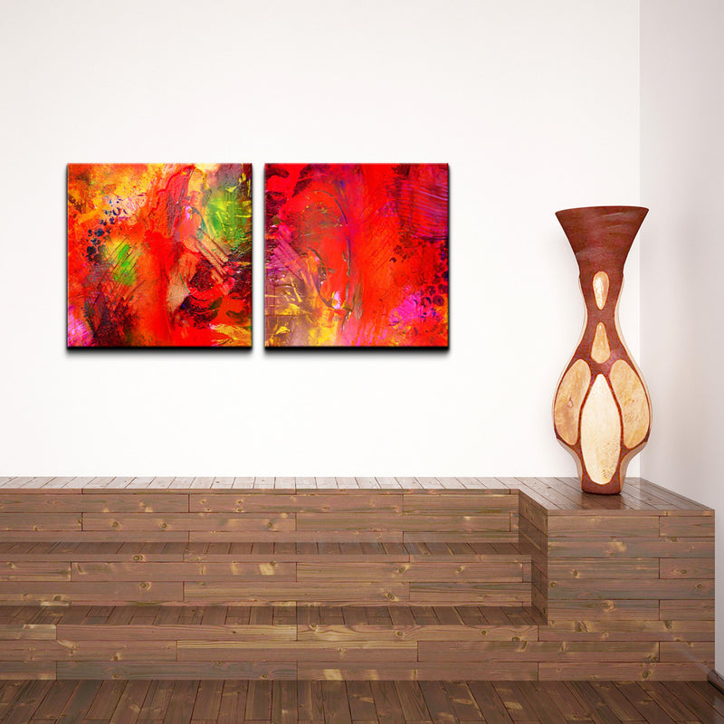 'Abstract' 2-Piece Wrapped Canvas Wall Art Set