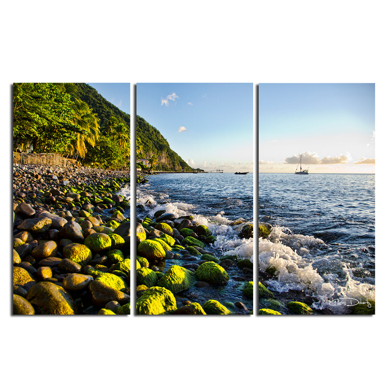 'Rocky Beach II' 3-Piece Wrapped Canvas Wall Art Set