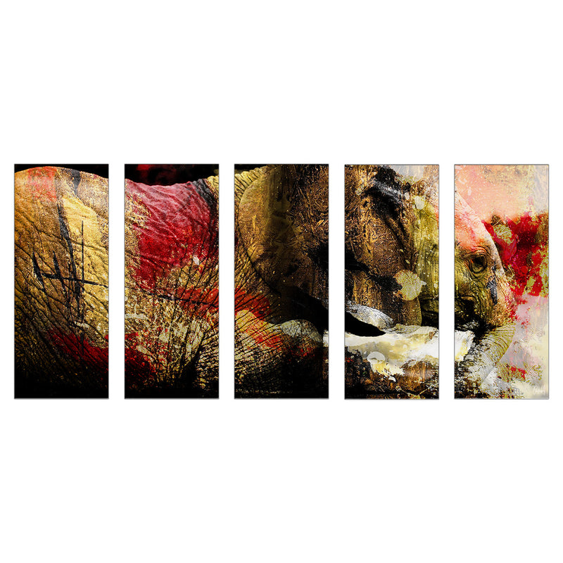 Saddle Ink Elephant V' Canvas Wall Art