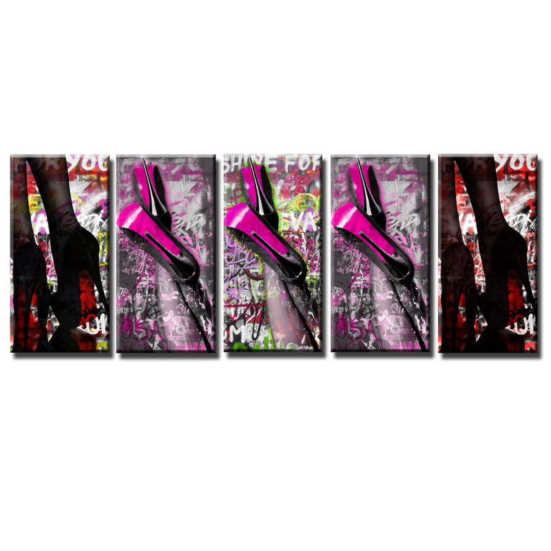Urban Fashion II' 5 Piece Wrapped Canvas Wall Art Set