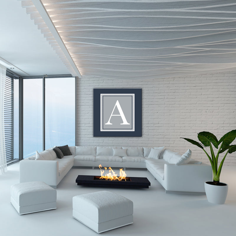 Chic Monogram' Wrapped Canvas Wall Art