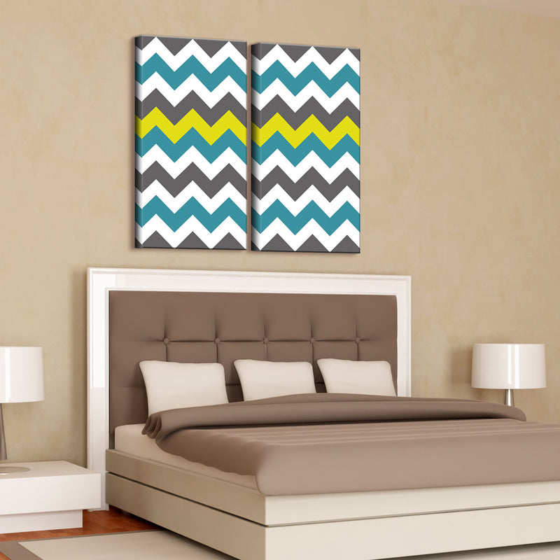 Geometric Study XI' 2 Piece Wrapped Canvas Wall Art Set