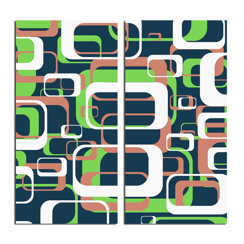 Geometric Study XIV' 2 Piece Wrapped Canvas Wall Art Set