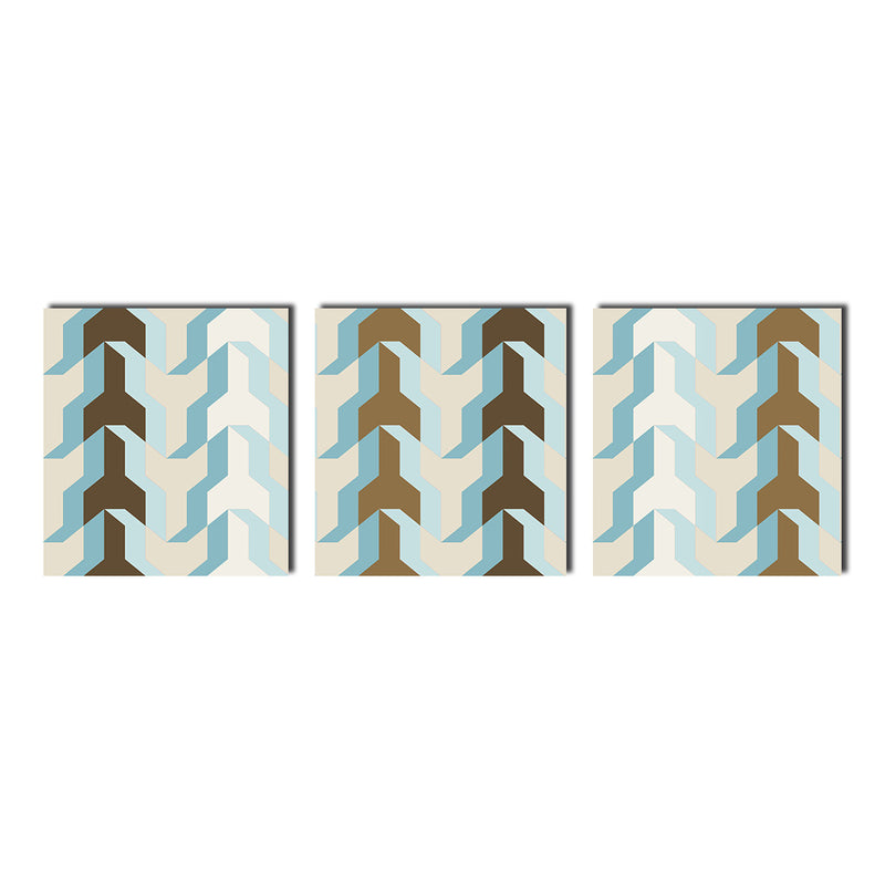 Geometric Study XX' 3 Piece Wrapped Canvas Wall Art Set