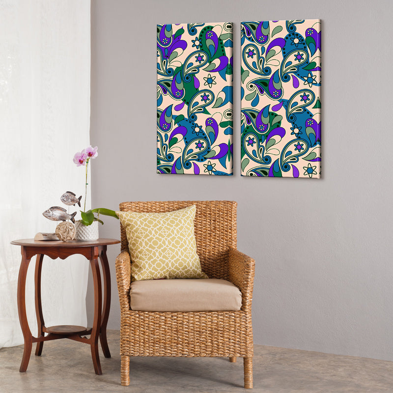 Geometric Study VII-II' 2 Piece Wrapped Canvas Wall Art Set
