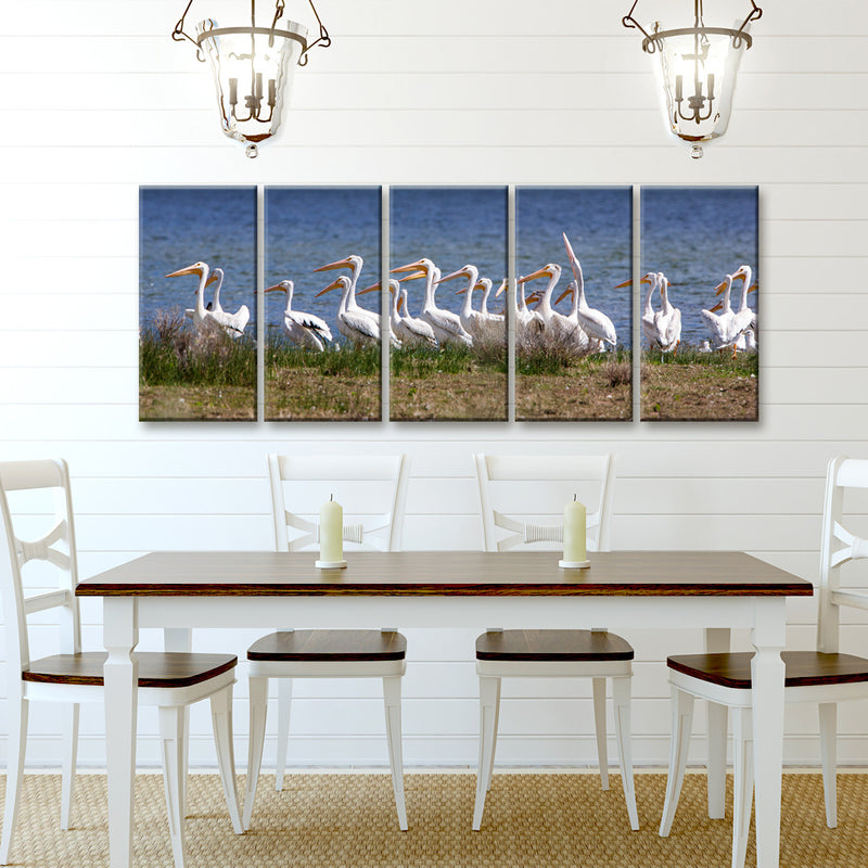 Pelicans' Wrapped Canvas Wall Art Set