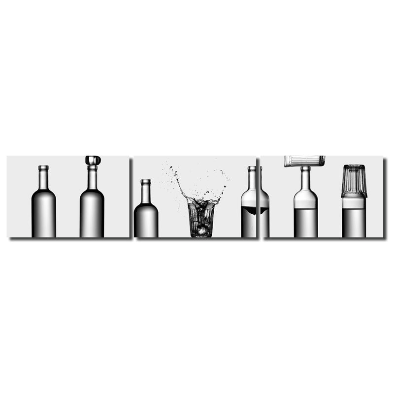 Indoor/Outdoor 3 Piece Wall Art Set 'Bottles Game' in ArtPlexi