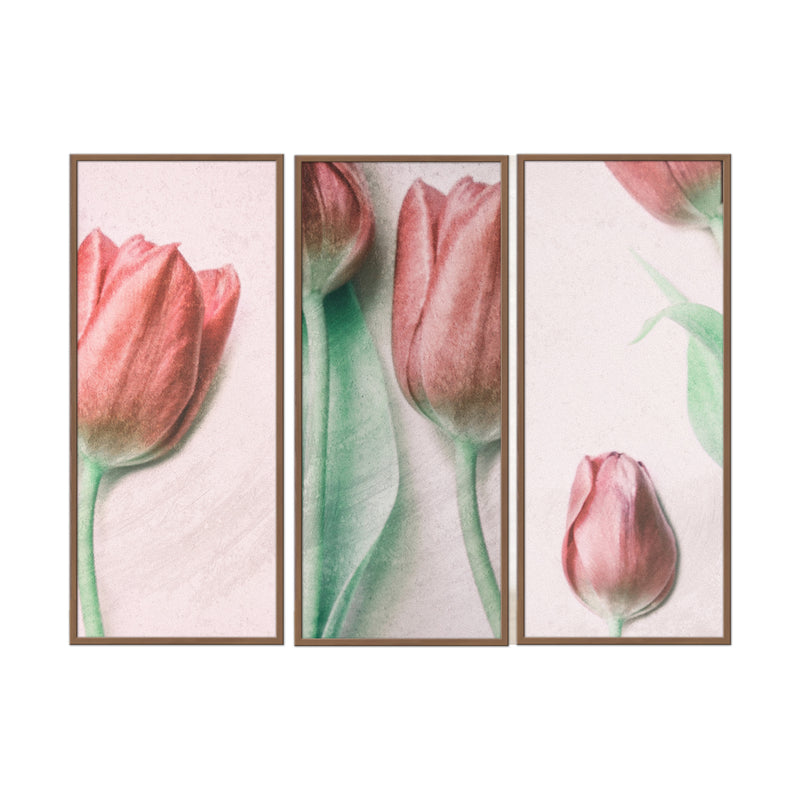 "Red Elegance" Framed 3-Piece Wall Art Set