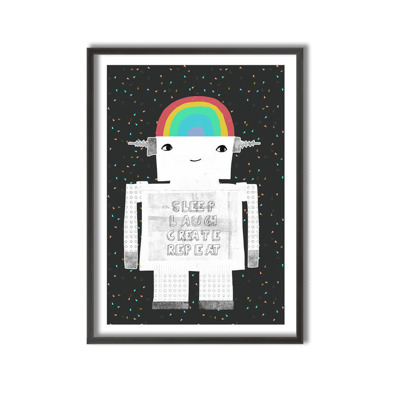 Kids Framed Art Print | Sleep Laugh Create Repeat