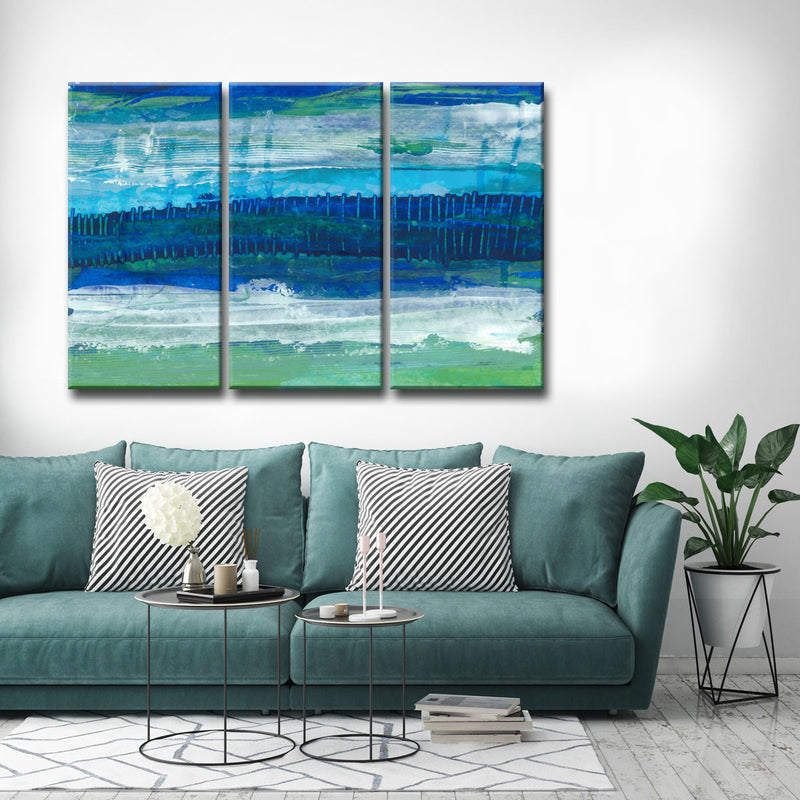 Deeper Ocean Layers' 3 Piece Wrapped Canvas Wall Art Set