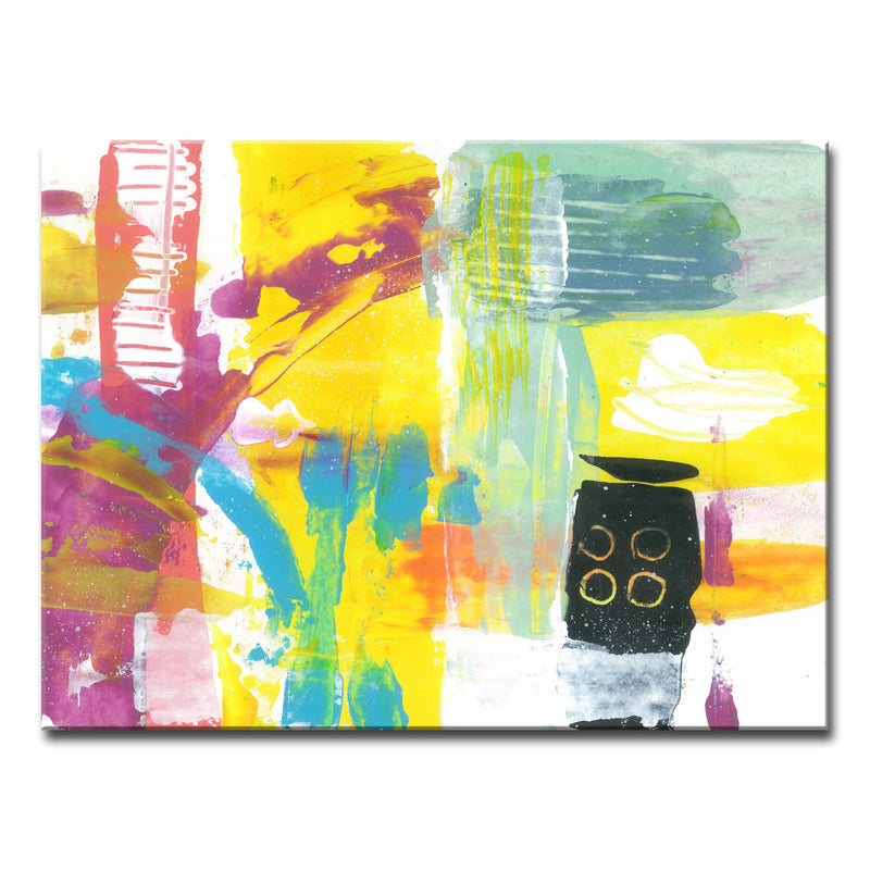 Neon Beach Abstract' Wrapped Canvas Wall Art