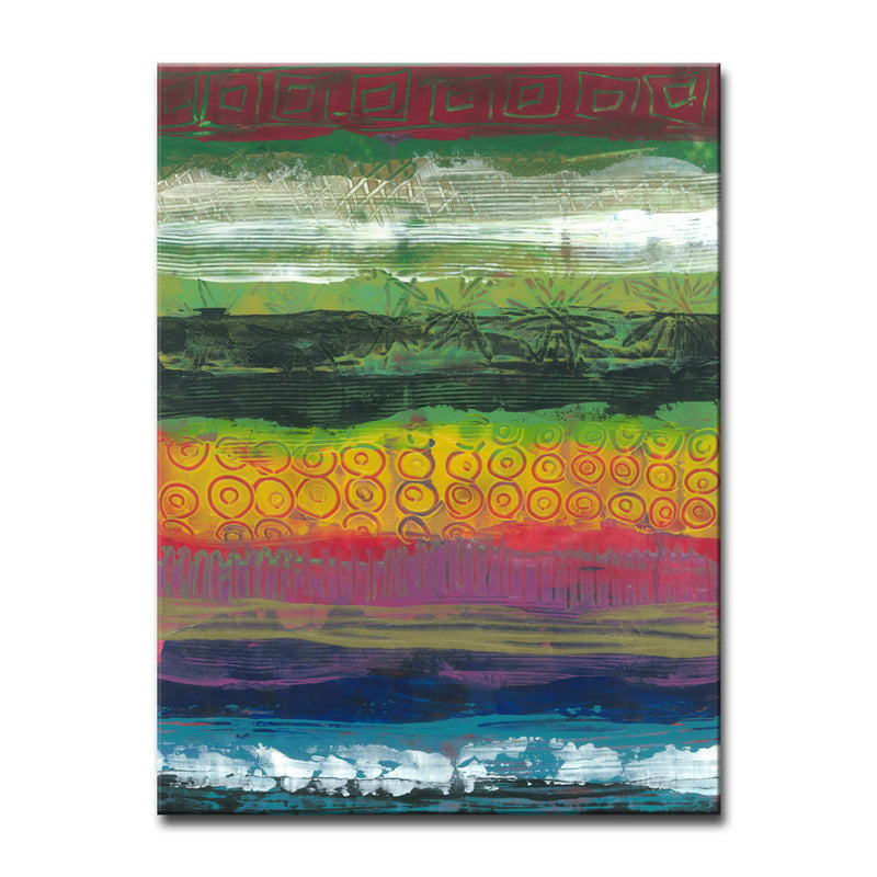 Deeper Layers Golden Orbs' Wrapped Canvas Wall Art