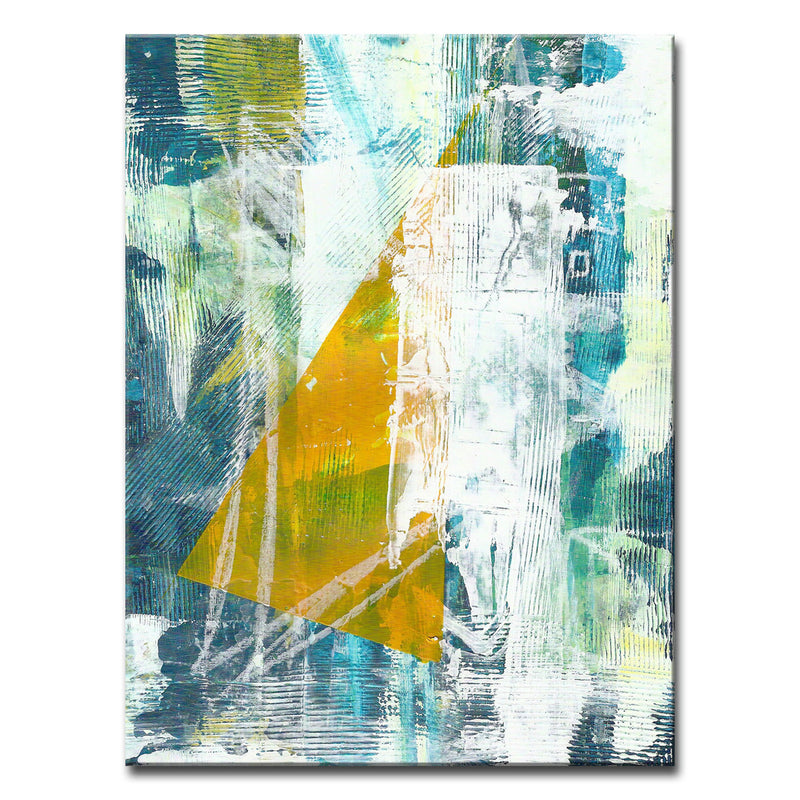 Golden Triad Teal Blues' Wrapped Canvas Wall Art