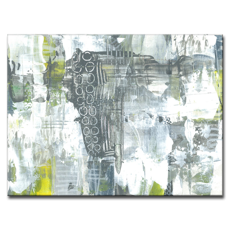 Grey and Yellow Orbs' Wrapped Canvas Wall Art