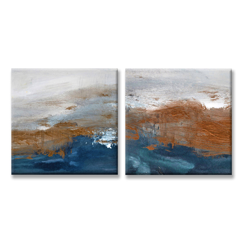 Copperelle/Copperize' 2-Pc Wrapped Canvas Abstract Wall Art Set