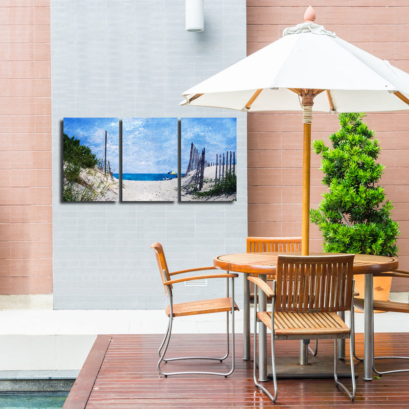 Ready2HangArt Indoor/Outdoor 3 Piece Wall Art Set (24 x 48) 'Beach Days' in ArtPlexi by NXN Designs