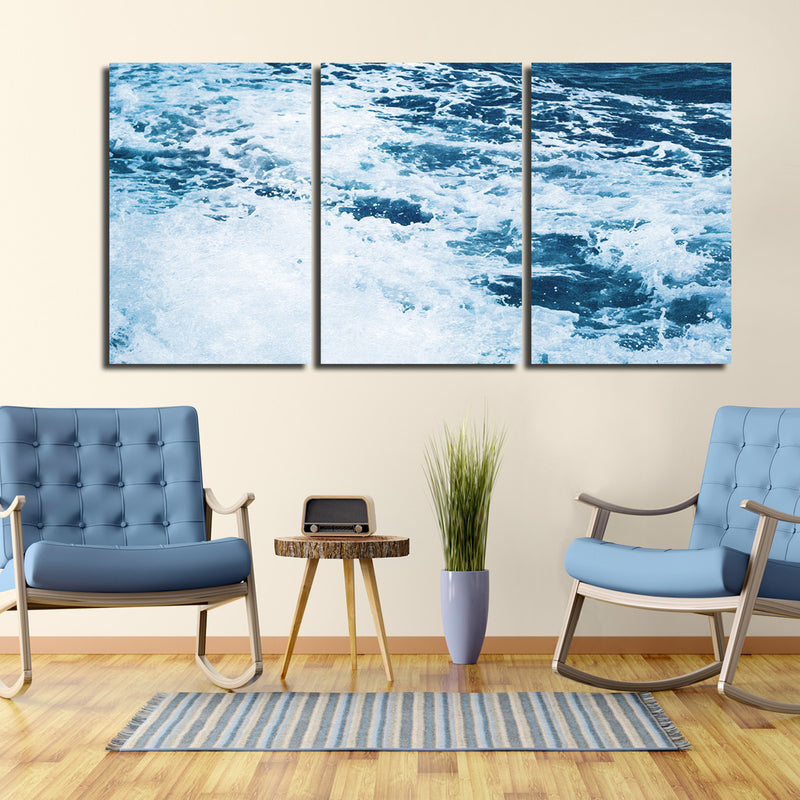 Ready2HangArt Indoor/Outdoor 3 Piece Wall Art Set 'Tumultuous Waters II' in ArtPlexi