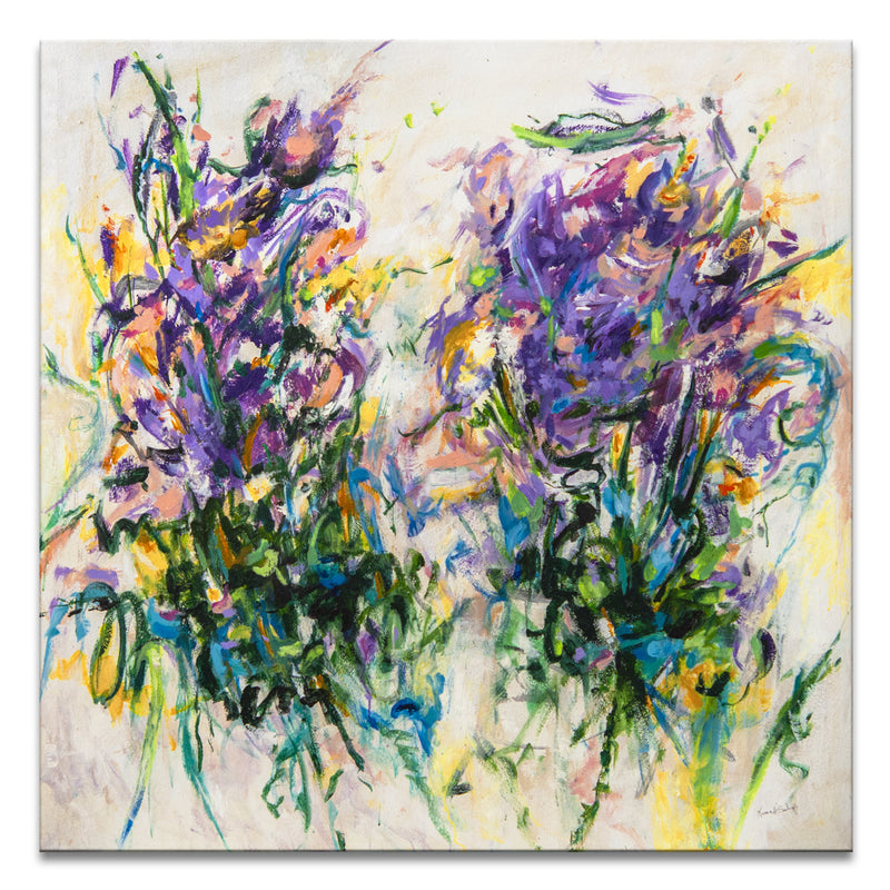 One of a Kind Original 'Gathering the Violets' by Karen H. Salup
