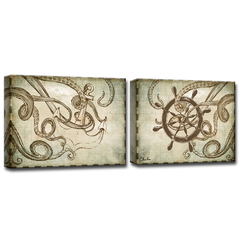 'Sea Anchor & Ship'  2-PC Canvas Art Set