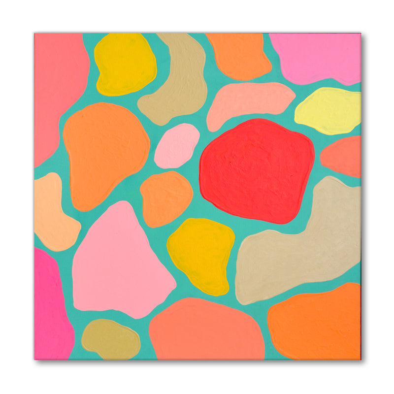'Turquoise Confetti' Wrapped Canvas Wall Art