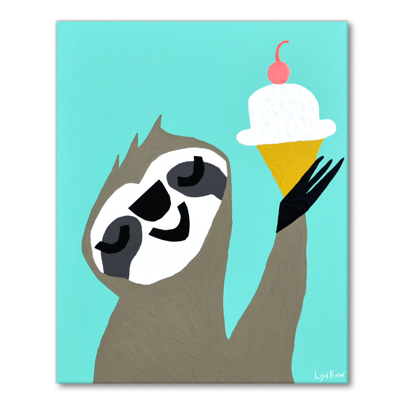 'Fiesta Sloth' Wrapped Canvas Wall Art