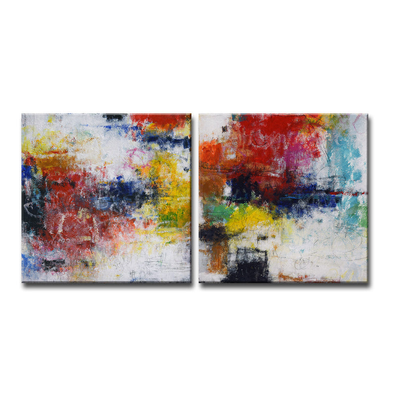 'Rejuventated I/II' 2 Piece Wrapped Canvas Wall Art Set