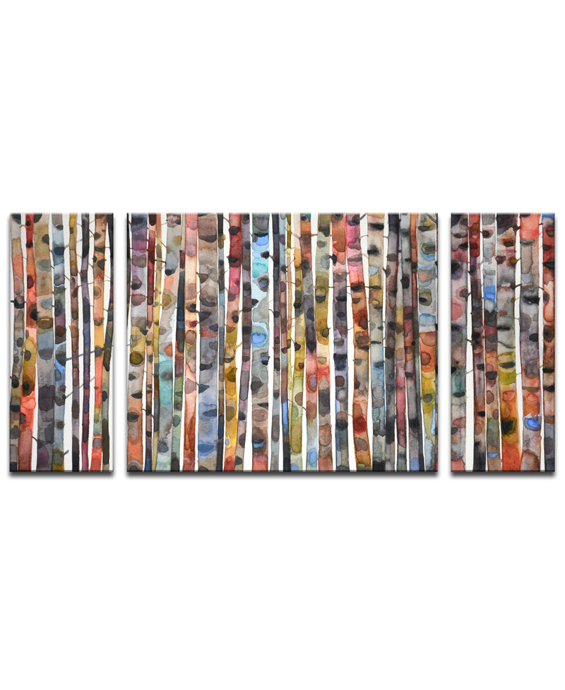 'Brilliant Birch' 3 Piece Wrapped Canvas Wall Art Set