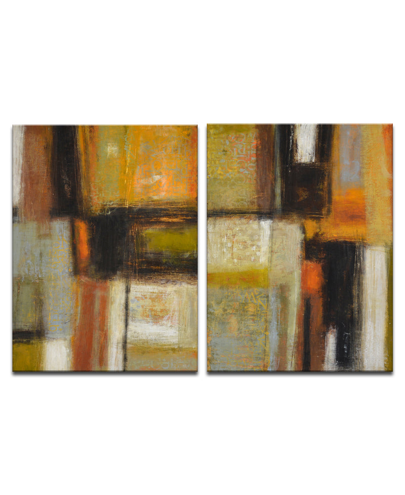'New Earth I/II' 2 Piece Wrapped Canvas Wall Art Set