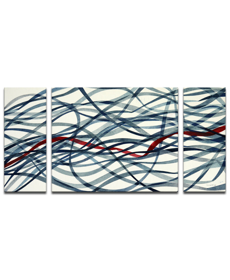 'Scarlett Ribbon' Wrapped Canvas Wall Art Set