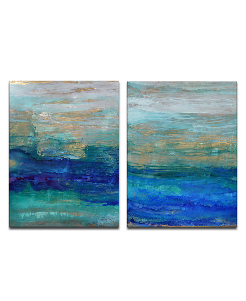 'Sea Spray' Wrapped Canvas Wall Art Set