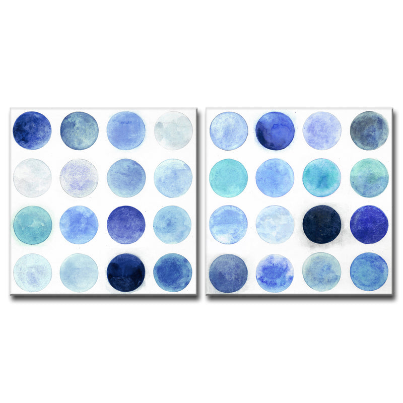 'Blue Moons I/II' Wrapped Canvas Wall Art Set